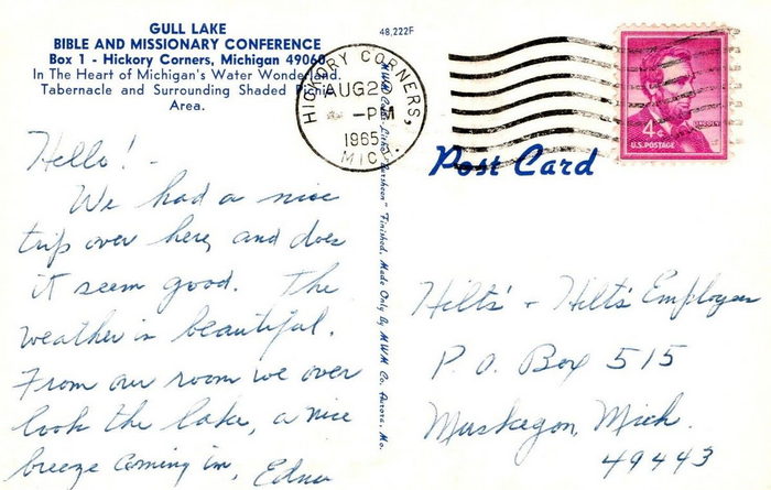 Gull Lake Ministries (Gull Lake Bible Conference) - Vintage Postcard (newer photo)